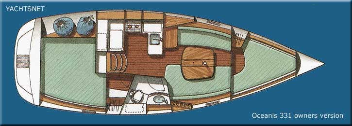 Beneteau Oceanis 331  accommodation plan