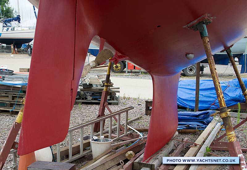 Keel, prop and rudder