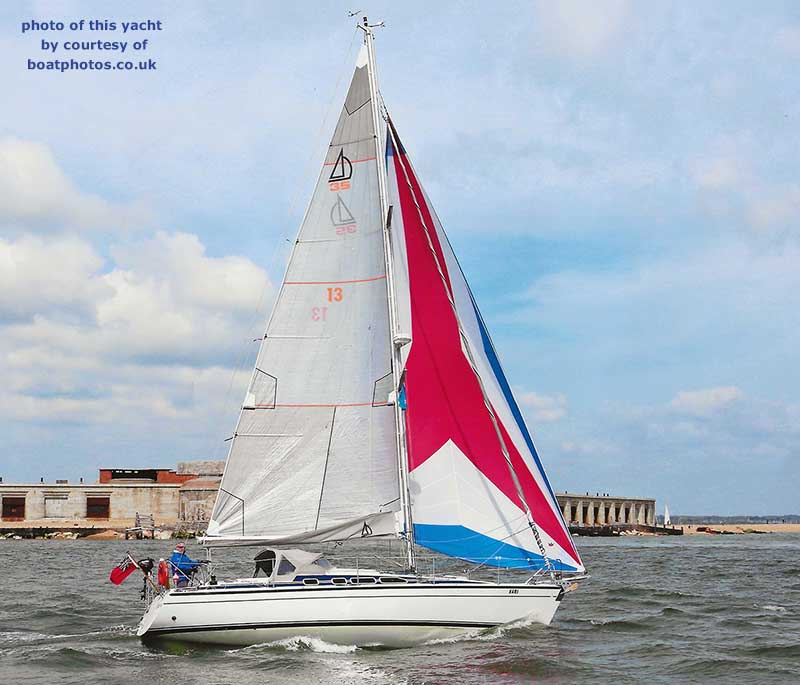This yacht under sail